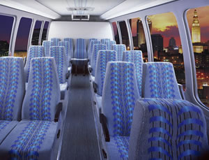 28-32 passenger mini-bus interior